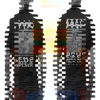 Donna Frase Cane Divertentearcastica – Dogs Because Peopleuck Con Collo A T-shirt da uomo con stampa posteriore - Novitaregali