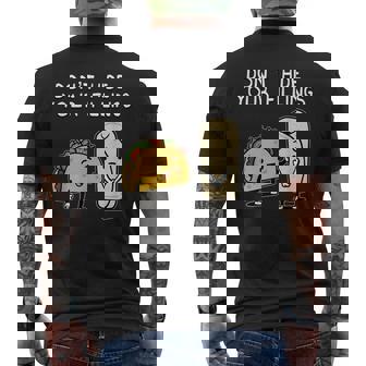 Don't Hide Your Fillings Taco Burrito Food Pun Humor Men's Back Print T-Shirt | Mazezy