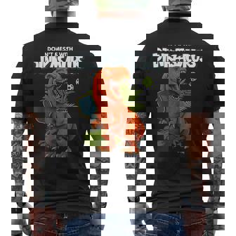 Don't Mess With Dinkasaurus Dinosaur Pickleball Fans Men's Back Print T-Shirt | Mazezy