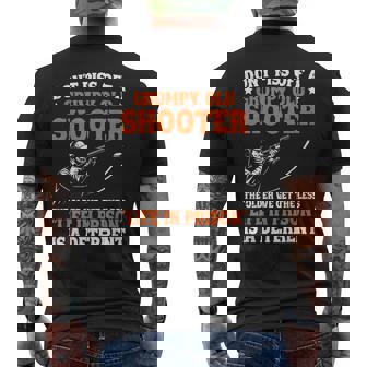 Dont Piss Off a Grumpy Old Skeet Shooter Trap Shooting Men's Back Print T-Shirt | Mazezy