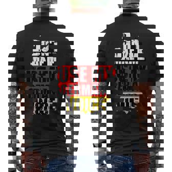 Don't Make Me Use My German Voice Germany Flag Heritage Men's Back Print T-Shirt | Mazezy