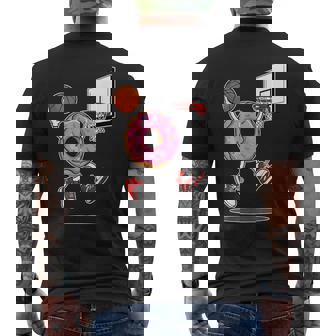 Donut Dunking Basketball Food Sports Men's T-shirt Back Print | Mazezy