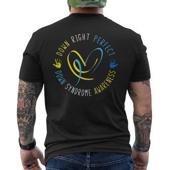 Down Syndrome Awareness Day 21 March Down Right Perfect Men's T-shirt Back Print - Thegiftio UK