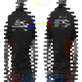 DR Congo Central African Republic Crossed Flag Congolese CAR Men's Back Print T-Shirt | Mazezy