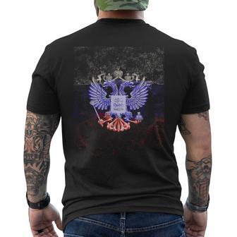 Drapeau De La Russie Avec Blason Double Aigle T-shirt imprimé au dos - Cadeauxyz