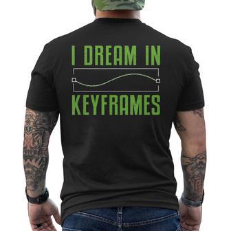 I Dream In Keyframes おもしろモーショングラフィックデザイナー アニメーター メンズTシャツ バックプリント - Kawaiitshirt