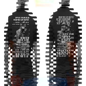 I Never Dreamed I’d Be A Welder But Here I Am Killin It Art Men's Back Print T-Shirt | Mazezy