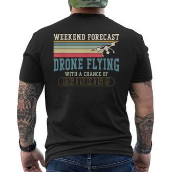 Drone Pilot Retro Vintage Men's Back Print T-Shirt | Mazezy