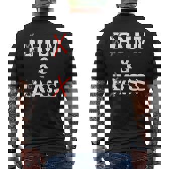 Drum And Bass Rum Unhinged EDM Festival Raunchy DNB Meme Gag Tank Top Men's Back Print T-Shirt | Mazezy