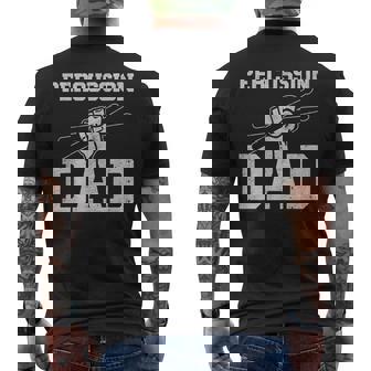 Drums Lover Percussion Dad Percussionist Drummers Drumming Men's Back Print T-Shirt | Mazezy