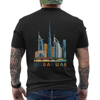 Dubai Skyline Uae Cityscape Travel Souvenir Men's T-shirt Back Print | Mazezy