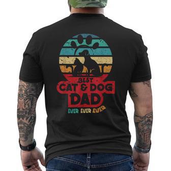 Due Titoli Best Dad And Cat Dad Ever Retro Festa Del Papà T-shirt da uomo con stampa posteriore - Novitaregali