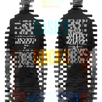 Easily Distracted By Rocks Geology Geologist Rock Collector Men's Back Print T-Shirt | Mazezy