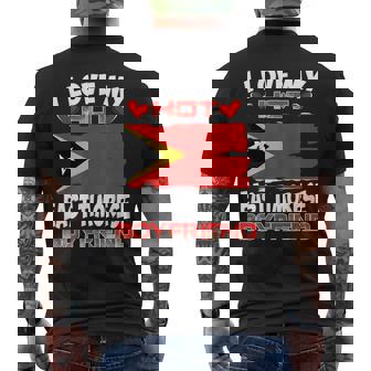 East Timor I Love My Hot East Timorese Boyfriend Men's Back Print T-Shirt | Mazezy
