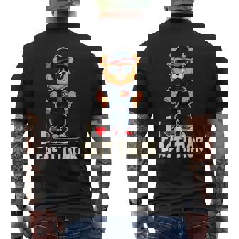 East Timorese Flag Teddy Bear I Love East Timor Men's Back Print T-Shirt | Mazezy