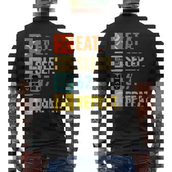Eat Sleep 67 Repeat Vintage Humor Meme Outfit For Men Men's Back Print T-Shirt | Mazezy