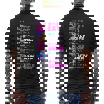 Eat Sleep Anime Gaming Repeat Kawaii Otaku Anime Manga Men's T-shirt Back Print | Mazezy