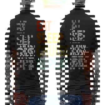 Eat Sleep Cruise Repeat Family Couple Beach Holiday Vacation Men's T-shirt Back Print - Monsterry