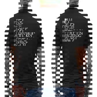 Eatleep House Music リピート Edm Lover Djハウスミュージック メンズTシャツ バックプリント - Kawaiitshirt