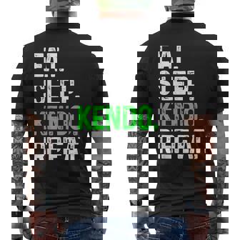 Eatleep Kendo Repeat 面白い格闘技コンバット メンズTシャツ バックプリント - Kawaiitshirt