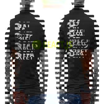 Eatleep ReactJs Repeat Javascriptプログラマー用 メンズTシャツ バックプリント - Kawaiitshirt