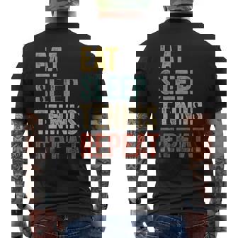 Eatleep Tennis Ripeti Tennis Giocatore Outfit Divertente Tennis T-shirt da uomo con stampa posteriore - Novitaregali