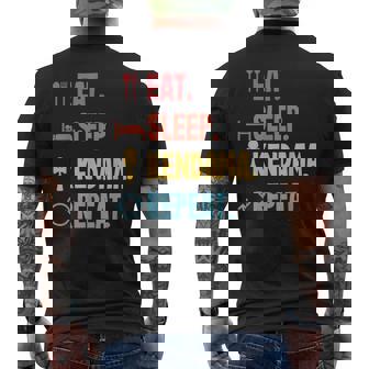 Eatleep けん玉リピート メンズTシャツ バックプリント - Kawaiitshirt