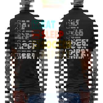 Eatleepoccer Repeat Entrenador Divertido Para Amantes Del Fútbol Camiseta Hombre Estampado Espalda - Regaloses