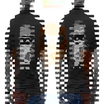 Echidna Wearing Sunglasses Playing Sitar Sitarist Tank Top Men's Back Print T-Shirt | Mazezy