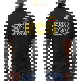 Ecuador Flag Retro International Country Ecuadorian Pride Men's Back Print T-Shirt | Mazezy