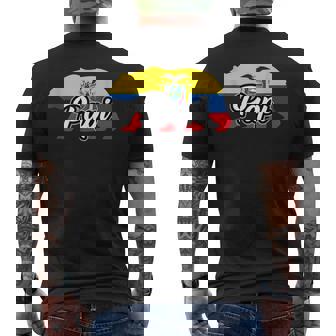 Ecuador Papi Flag Bear Men's Back Print T-Shirt | Mazezy