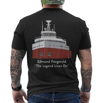 Edmund Fitzgerald Great Lakes Ship Men's T-shirt Back Print - Thegiftio UK