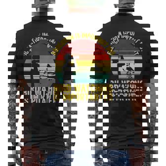 Education Is Important But Bird Watching Is Importer Men's Back Print T-Shirt | Mazezy