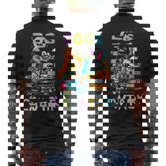 Eggscavator Excavator Easter Day Bunny Men's Back Print T-Shirt | Mazezy