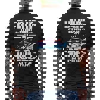 Electric Remote Control Boat Enthusiast Fooling RC Boat Men's Back Print T-Shirt | Mazezy