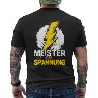 Elektrotechniker & Elektroinstallateur Geschenke Elektriker Elektromeister Elektroniker Meister Derpannung Herren -Erwachsene Kurzarm Chwarz T-Shirt mit Rückendruck - Geschenkecke