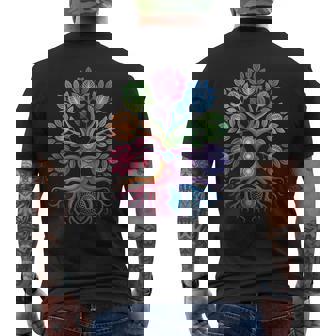 Elemental Leaves Sacred Geometry Tree Mandala Chakra Tee Men's Back Print T-Shirt | Mazezy