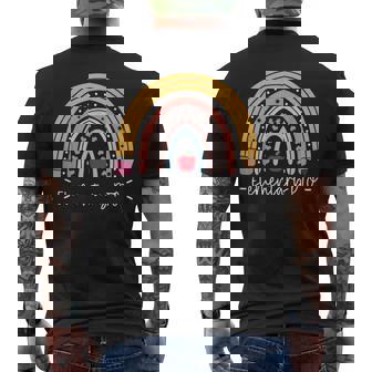 Elementary PTO Rainbow Parent Teacher Organization Student Men's Back Print T-Shirt | Mazezy