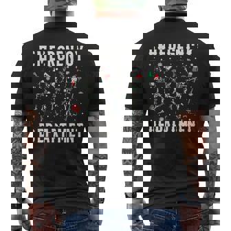 Emergency Department Nurse Skeleton Dancing Christmas Men's Back Print T-Shirt | Mazezy