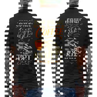 Emo Music Coffee Anxiety Rock Goth Grunge Men's Back Print T-Shirt | Mazezy