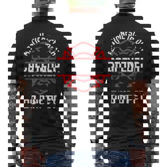 Emotional Support Bartender Do Not Pet Saying Men's T-shirt Back Print - Monsterry