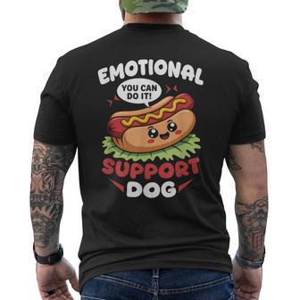 Emotional-Support Dog Hot Dog Kawai Motivational Fast Food Men's T-shirt Back Print | Seseable UK