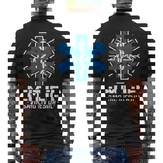 EMT Life Emergency Medical Technician Men's Back Print T-Shirt | Mazezy