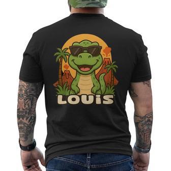 Enfant Louis – Dinosaure T-Rex Avec Prénom Pour Enfants T-shirt imprimé au dos - Cadeauxyz