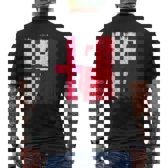 England Tonga Half Flag English Tongan Heritage Men's Back Print T-Shirt | Mazezy