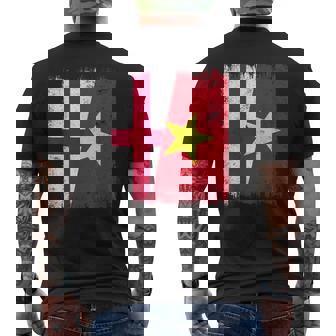 England Vietnam Half Flag English Vietnamese History Men's Back Print T-Shirt | Mazezy