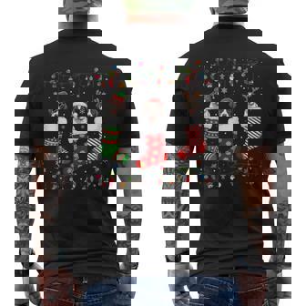 English Pointer Dog Christmas Socks Xmas Pajama Dog Men's Back Print T-Shirt | Mazezy