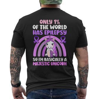 Epilepsy Awareness Month Epilepsy Warrior Unicorn Men's T-shirt Back Print | Mazezy