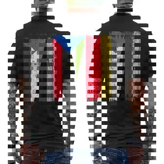 Equatorial Guinea Germany Half Flag Egyptian German Heritage Men's Back Print T-Shirt | Mazezy