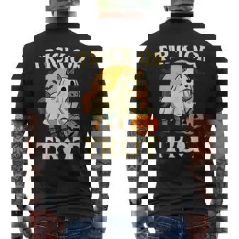 Equestrian Trick Or Trot Halloween Horse Riding Tank Top Men's Back Print T-Shirt | Mazezy